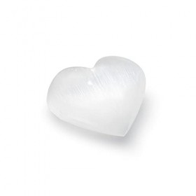Cœur de sélénite naturel | Pierres précieuses spirituelles | 40 x 35 x 15 mm | Idée cadeau, sélénite