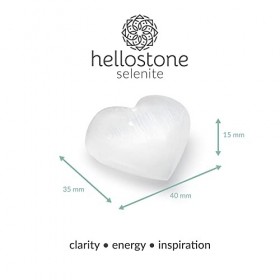 Cœur de sélénite naturel | Pierres précieuses spirituelles | 40 x 35 x 15 mm | Idée cadeau, sélénite