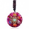 IQEPXTGO Collier Pendentif Orgonite, Collier Pendentif Merkaba Cube Orgone Metatron Cube, Cristaux de guérison Géométrie Chak