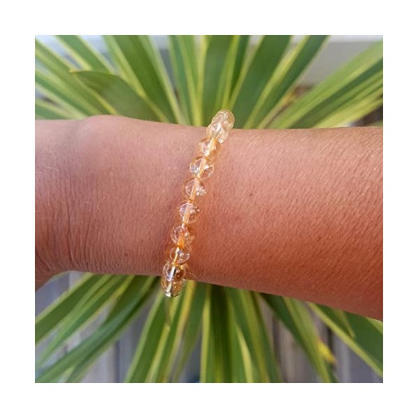 Garaulion Bracelet Citrine Naturelle | Perle 6mm | Chance & Abondance Citrine 