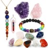 Soulnioi Cristal de guérison, énergie naturelle, améthyste, 7 chakras, cristal de poche, cristal de quartz rose, pierre brute