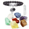 Soulnioi Cristal de guérison, énergie naturelle, améthyste, 7 chakras, cristal de poche, cristal de quartz rose, pierre brute