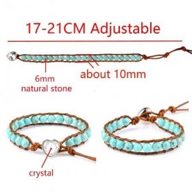 Bracelet "Mon Amour" en Howlite tuquoise