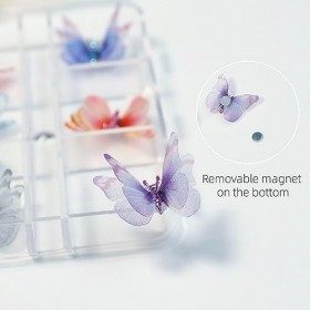 12pcs Clous en Gaze de Papillon Charmes dOngle en Papillon Clous dOngle en Papillon Transparent à Paillettes Conception de 