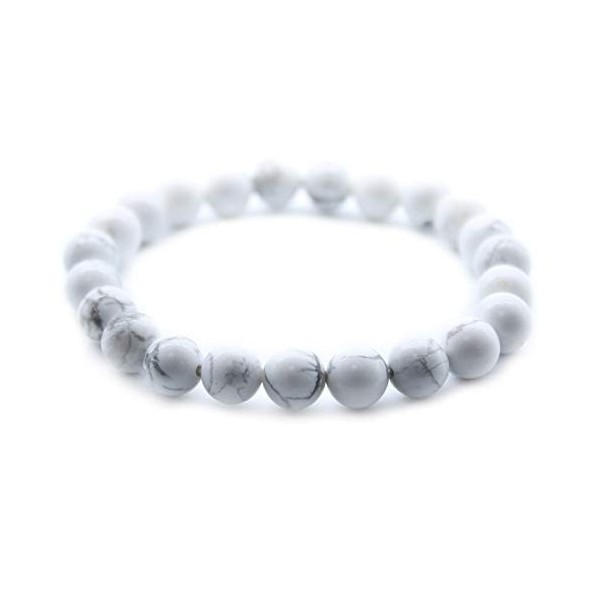 Ancient Wisdom Bracelets Power Chakra/Stretchy/Pierre Naturelle 8mm - pour Votre Bien-être - Jaspe Blanc