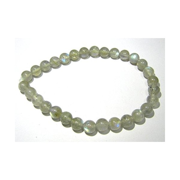 Exclusif rond pierre labradorite 6 mm Perles Bracelet en cristal de guérison dénergie hommes femmes cadeau de méditation Pow