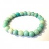 Bracelet de perles rondes en amazonite - Accessoire de mode - Cadeau pour homme et femme - Pierre précieuse de guérison, amou