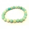 Bracelet de perles rondes en amazonite - Accessoire de mode - Cadeau pour homme et femme - Pierre précieuse de guérison, amou