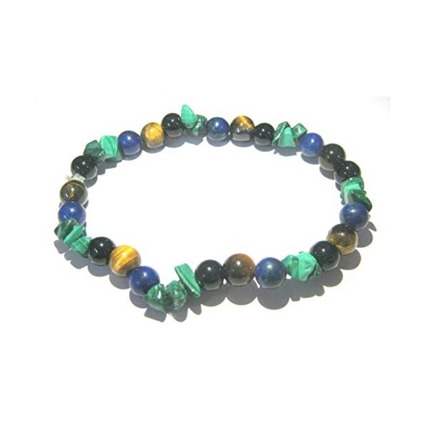 Lapis Lazuli Malachite œil de tigre Obsidienne Perles Bracelet extensible Cristal Guérison Mode Cadeau Pierre précieuse déne