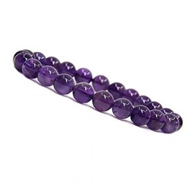 Emilys Gems Kraft - Power - Bracelets Chakra | élastique | Pierre Naturelle 8 mm - pour Votre Bien-être - Améthyste