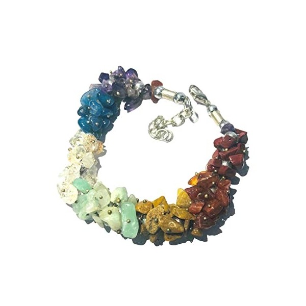 Crystalmiracle Chakra Gemstone Bracelet Cristal Cadeau de Guérison Tendance Artisanat Accessoire Méditation Paix Calme pour U