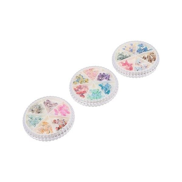 FOMIYES 3 Boîtes Papillon Nail Decoration 3D Nail Rhinestones Charms 3D Cristal Nail Art Crystal Nail Gems Ongles Décoration 