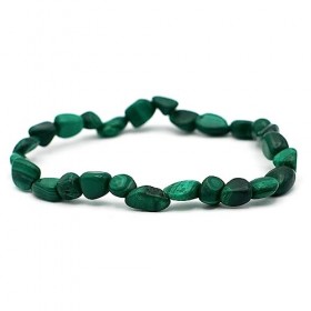 Miracles Minéraux Bracelet Pierre roulée, pierre naturelle semi-précieuse, plus de 30 gemmes au choix Malachite 