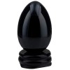 Nupuyai Oeuf en cristal avec support pour décoration de la maison, pierre polie sculptée pour guérison du chakra Reiki, Black