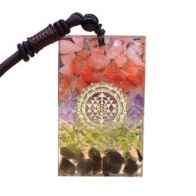 KETLIXS Orgone Metatron Cube Pendentif Collier, Orgonite Chakra Méditation Collier Géométrie, Chaîne Réglable 