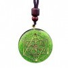 KETLIXS Orgone Metatron Cube Merkaba Collier, Pierre de Cristal Chakra for Guérir la Méditation Yoga, Vert