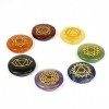 Healing Crystals India Crystal Chakra Disc Set Original Sanskrit Symbols by Healing Crystals India