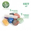 Coffret de pierres naturelles pour la guérison des chakras | Coffret de guérison composé de 1 cristal sélénite et de 7 pierre