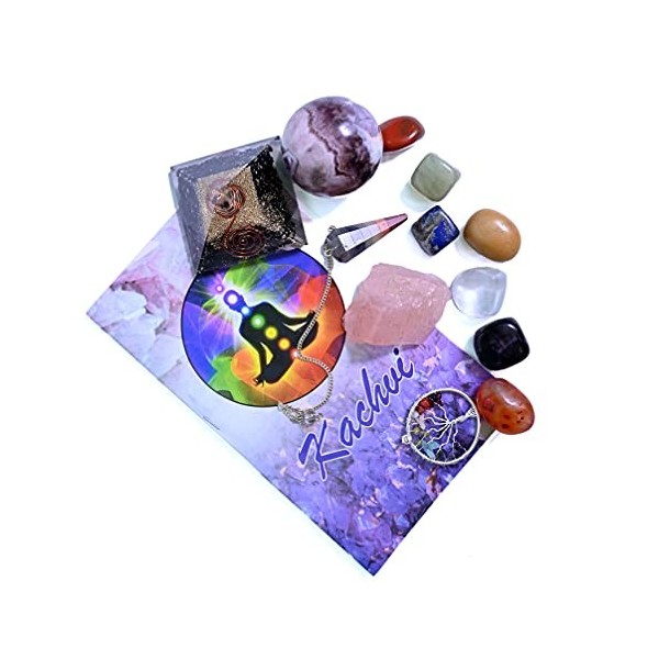 KACHVI Cristaux et Pierres précieuses Guérison Sept Pierres Naturelles Chakra 10 Pièces Méditation Cristal Spirituel Cadeaux 