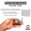 Pyramide Orgonite 7 Chakra Fleur de Vie 7x7x5cm , Orgone en Pierres Naturelles Véritables et Résine, Générateur Accumulateur