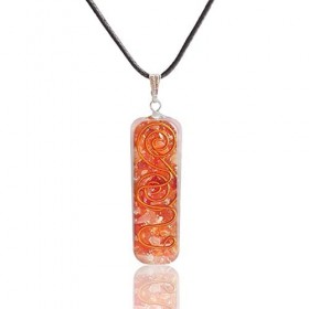 Collier Orgonite Cristal Cornaline - 7 Chakra Orgonite Cristal - Pendentif Chakra - Pierre de guérison - Pendentif Orgonite -