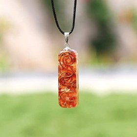 Collier Orgonite Cristal Cornaline - 7 Chakra Orgonite Cristal - Pendentif Chakra - Pierre de guérison - Pendentif Orgonite -