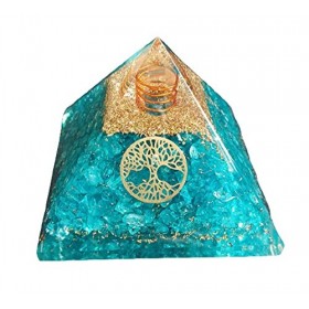 Pyramide de guérison en orgonite - Arbre de vie - Générateur dénergie avec protection Emf pour guérison des chakras - 65-75 