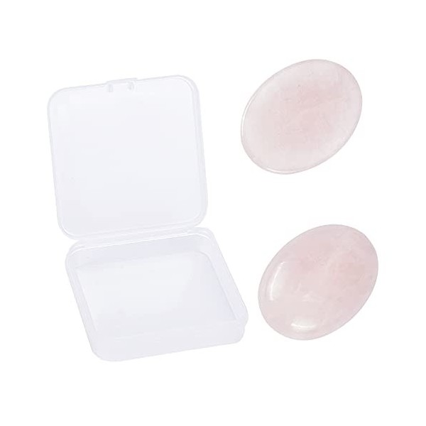 SUNNYCLUE 1 Boîte 2Pcs Quartz Rose Naturel Pierre DInquiétude Guérison Cristal Thérapie Pierres Précieuses Chakra Reiki Form