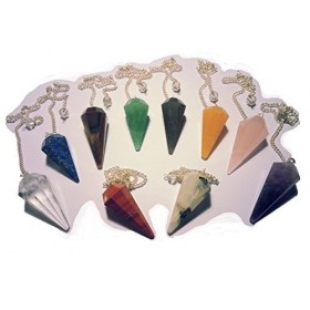 10 Pierres précieuses mélangées avec pendule cristal de roche et améthyste, aventurine etc.