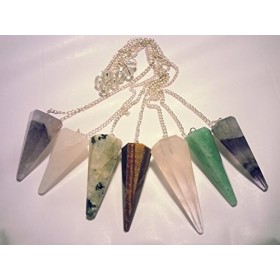 10 Pierres précieuses mélangées avec pendule cristal de roche et améthyste, aventurine etc.