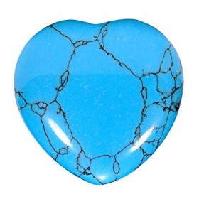 Morella Pierres précieuses en forme de cœur Turquoise Ange porte bonheur ange gardien à emporter partout 3 cm dans un sac de 