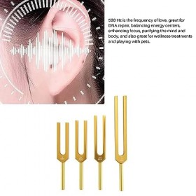 Diapason,Diapason 128hz Thérapeutique,Jeu de 4 diapasons 128 Hz, 136.1 Hz, MI 528 Hz, 4096 Hz idéal pour la thérapie, pour 