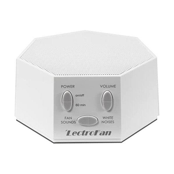 LectroFan ASM1007-G Machine à Bruit Blanc avec Sons de Ventilateur et Minuterie de Sommeil Blanc 