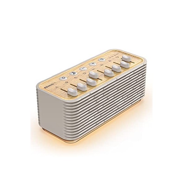 EZVALO Lite Machine Bruit Blanc 3 en 1 avec Fonction Veilleuse, Enceinte Bluetooth Portable, Rapidement et Générer Un Sommeil