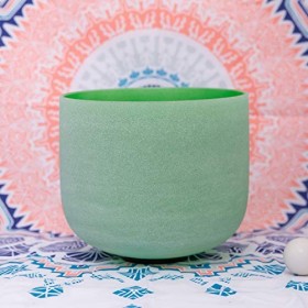 ENERGYSOUND Vert Couleur Dépoli F Coeur Chakra Quartz Bol Chantant En Cristal 20 cm - Yoga Thérapie Guérison Sonore
