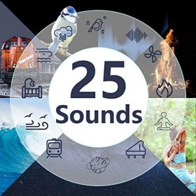 Easysleep Sound Machine à bruit blanche avec 25 sons apaisants et machines à son avec fonction mémoire 32 niveaux de volume e