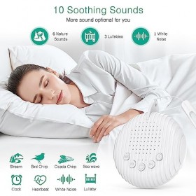 ORIA White Noise Machine à bruit portable pour bébé avec dragonne, 10 sons apaisants de la nature, fonctions minuterie et mém