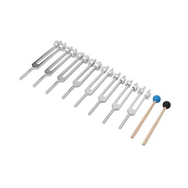 Diapasons de Guérison, Lot de 8 Diapasons Ergonomiques Sûrs pour les Thérapeutes à Domicile Argent 