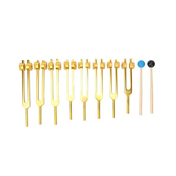 Diapasons de Guérison, Lot de 8 Diapasons Ergonomiques Sûrs pour les Thérapeutes à Domicile Argent 