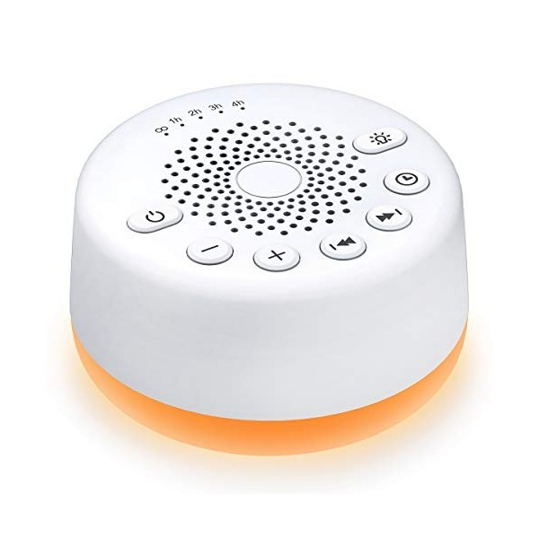 Easysleep Machine à bruit blanc avec 25 sons apaisants et veilleuse