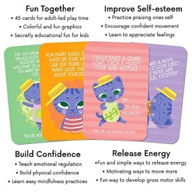 Empowerment Cards for Kids - 45 Action Packed and Fun Exercises | Themes: Self Esteem, Self-Compassion, Relaxation, Body Awar