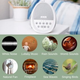 Sweet Zzz Machine à bruit blanc avec 29 sons de fond différents pour la maison, le bureau, la chambre denfant - Portable - A