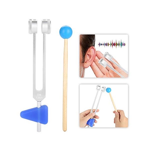 Brrnoo Diapason, kit dinstruments de Diapason en Alliage daluminium pondéré Om 136.1 HZ pour Outils de thérapie par Vibrati