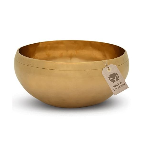 Bol Chantant Tibétain - Petit Bol de Cœur, Ø 17,5 cm, 685 g, Tonalité haute, agréable, pour massage sonore efficace et thérap