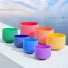 6"-12" Chakra Note Set of 7pcs CDEFGAB Colored Frosted Quartz Crystal Singing Bowl Color : 432Hz 440hz 