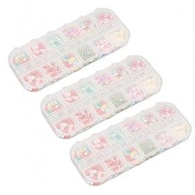 Décorations dart dongle 3D, Ensemble de Bijoux dart dongle de Forme Différente de 3 Boîtes Colorées pour les Ongles de Ma