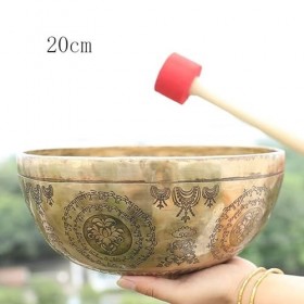 WSSBK Méditation chantant lénergie caractéristique chant des fournitures bouddhistes de bol de moine en cuivre Color : A, S