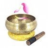 20cm Tibetan Singing Bowl Set Nepal Handmade for Stress Anxiety Relief - Healing Through Vibration Promotes Peace- Healing