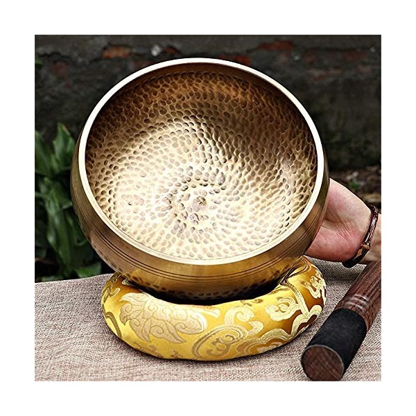 20cm Tibetan Singing Bowl Set Nepal Handmade for Stress Anxiety Relief - Healing Through Vibration Promotes Peace- Healing