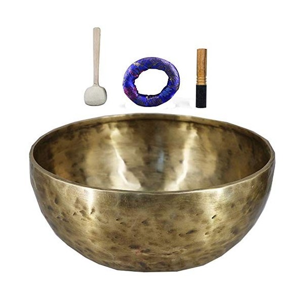 Tibetan Singing Bowl Meditation Singing Bowl 7 Chakra Healing Yoga Meditation Sound Therapy and Mindfulness 11 inches S